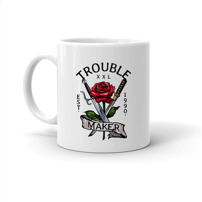 Clapcart TROUBLE MAKER - Printer Designer Coffee Ceramic Coffee Mug(325 ml)