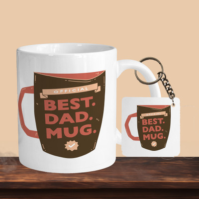 VM SHOPPING MALL Best Dad R-S Ceramic Coffee Mug(330 ml, Pack of 2)