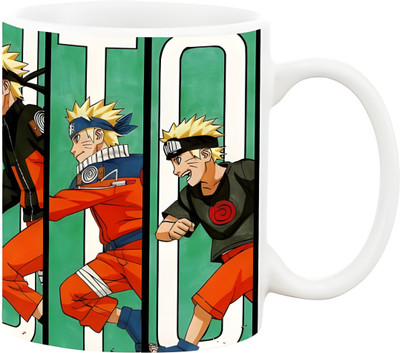 MITTRA INDIACRAFT Anime Naruto R Printed Ceramic Coffee Mug(330 ml)