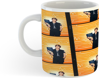 NNADN All Day New Printed BTS JIN HOPE Ceramic Coffee_New Ceramic Coffee Mug(325 ml)
