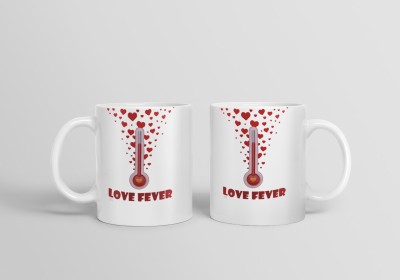 love unlimited 240 ml Pure FEVAR LOVE Coffees (Set of 2) Ceramic Coffee - Pipe Design Ceramic Coffee Mug(225 ml, Pack of 2)