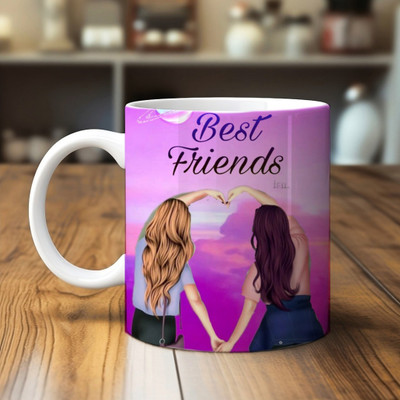 Mahakaal Bff forever printed mug Ceramic Coffee Mug(300 ml)
