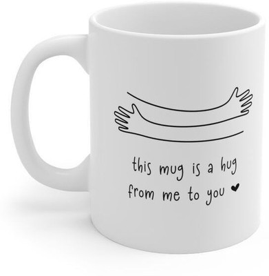 Otaku Creation White Ceramic with Cute Hug | Coffee(330ml) Ceramic Coffee Mug(350 ml)