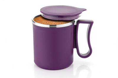 OFFYX Stainless Steel Tea Cup Stainless Steel Coffee with Lid (300 ml) (Purple) Stainless Steel Coffee Mug(300 ml)