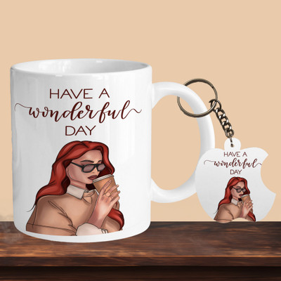 VM MALL 101_Have A Wonderful Day R-A Ceramic Coffee Mug(330 ml)