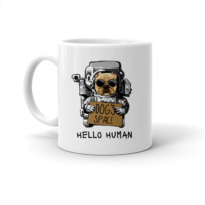Clapcart DOES SPACE HWLLO HUMAN - Printer Designer Coffee Ceramic Coffee Mug(325 ml)
