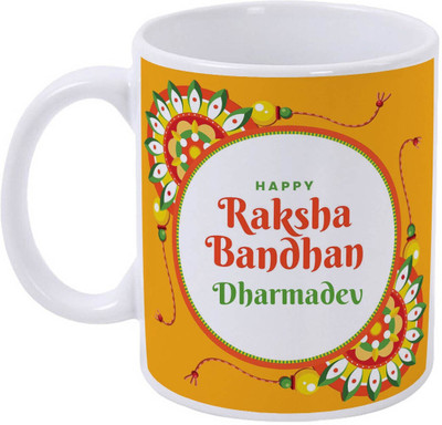 THEELEVEN Dharmadev Pack of 1 350ml Happy RakshaBandhan_mug_213 Ceramic Coffee Mug(350 ml)