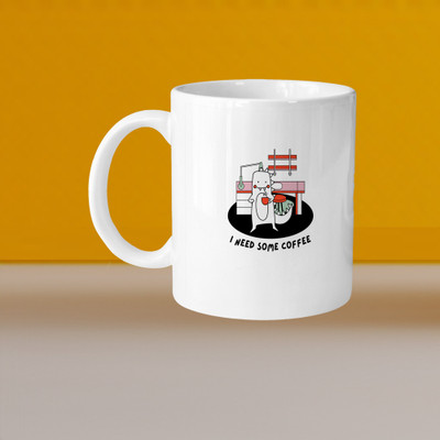 Print Ginnie 101_Perfect for Coffee and Tea - Single Pack VM I Need Some Coffee L Ceramic Coffee Mug(325 ml)