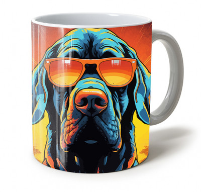 Vihaan Fashions Cool Dog with Sunglasses Pop Art Printed Ceramic Coffee Mug(350 ml)