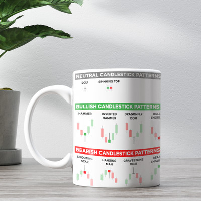 ECFAK Candlestick Pattern Printed Gift For Trader, Trading Ceramic Coffee Mug(350 ml)