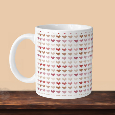 VM MALL 101_Heart Full L Ceramic Coffee Mug(330 ml, Pack of 2)