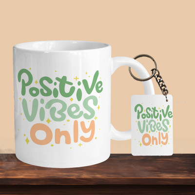VM MALL 101_Positive Vibes Only R-R Ceramic Coffee Mug(330 ml)