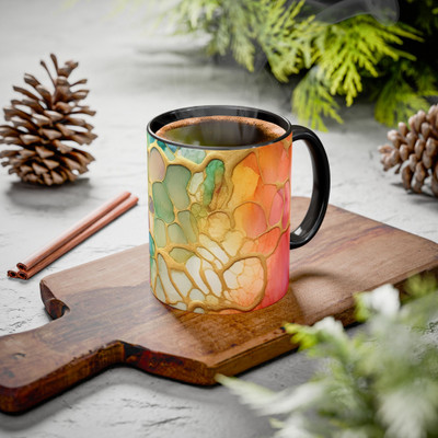 Vihaan Fashions Abstract Marble Art Coffee, 1428-Black Ceramic Coffee Mug(330 ml)