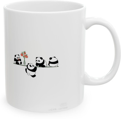 Giftspedia MINI PANDAS PRINTED CERMIC COOFFEE MUG 350ML Ceramic Coffee Mug(350 ml)
