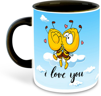 FLEXERSTYLE NEW2025-Mug ILoveU-CM-3325 ml pack of 1 _NEW Ceramic Coffee Mug(325 ml)