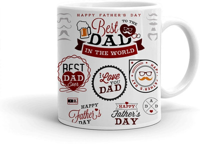 Clapcart To The Best Dad in The World printed Ceramic Coffee Mug(350 ml)