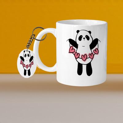 VM SHOPPING MALL VM On-Off L-S Ceramic Coffee Mug(335 ml, Pack of 2)