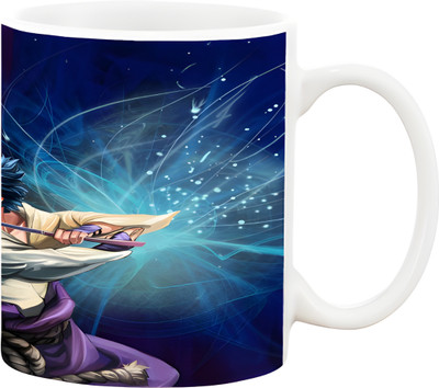 MITTRA INDIACRAFT Anime Naruto Vs Sasuke Printed Ceramic Coffee Mug(330 ml)