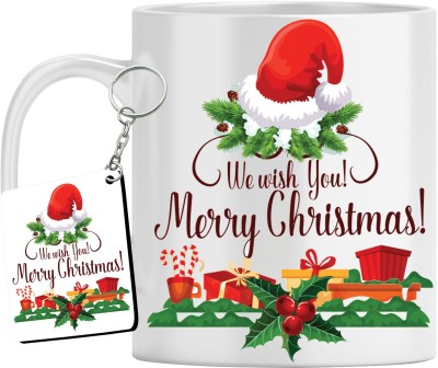 Bhawani Gift Creations HO HO MERRY CHRISTMAS Ceramic Coffee Mug(300 ml, Pack of 2)