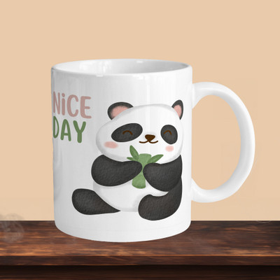 Print Ginnie 101_Nice Day Panda R Ceramic Coffee Mug(325 ml, Pack of 2)