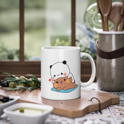 Giftron Cute Panda Coffee For Girls Boys Friends Best Gift for Birthday 350 Ml Ceramic Coffee Mug(350 ml)