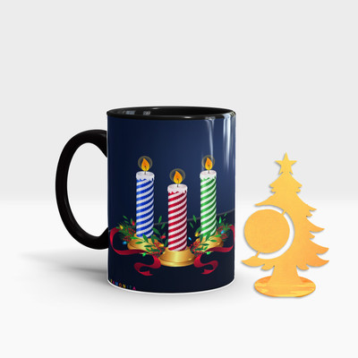 Fifth and Moon C-BLK-TREE-41 Ceramic Coffee Mug(320 ml, Pack of 2)