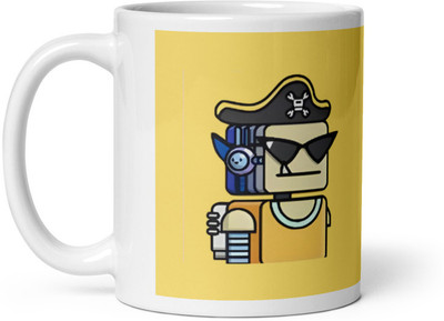 Mr UVD Pirate Robot Ceramic Coffee Mug(350 ml)