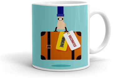 Clapcart Immune, Vaccinated Designer Printed Ceramic Coffee Mug(325 ml)