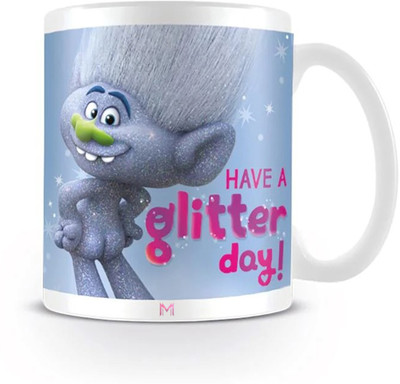 MaddockCorp Trolls Have a Glitter Day Printed White Ceramic Coffee Mug(350 ml)