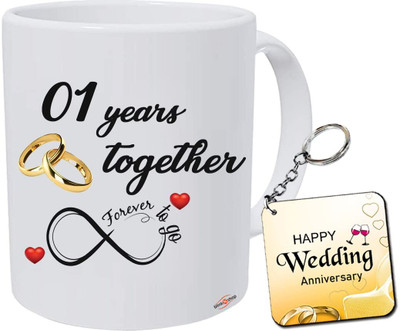 blinkNshop Happy 1st Marriage Anniversary 1 year love Ceramic Coffee Mug(325 ml)