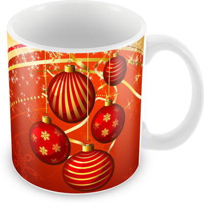 BeyondTrendz Christmas Sparkles Printed Premium Quality Gift Tea Cup Ceramic Coffee Mug(350 ml)