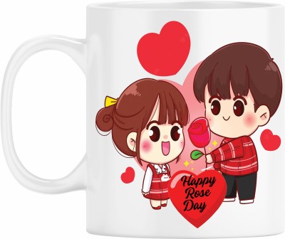 Bhawani Gift Creations HAPPY ROSE DAY MUG Ceramic Coffee Mug(350 ml)