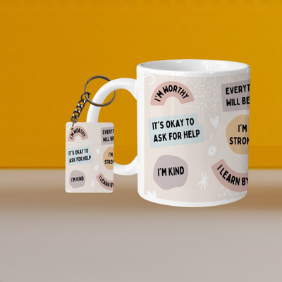 Hunter Studio 101_VM You Can Do It L Ceramic Coffee Mug(300 ml, Pack of 2)
