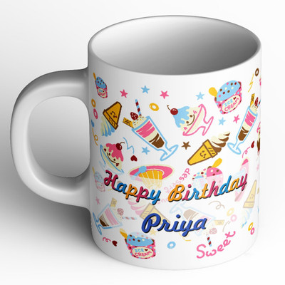 Abaronee NEW_Priya Happy Birthday b002 Ceramic Coffee Mug(350 ml)