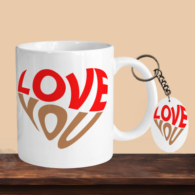VM MALL 101_Love You 01 R-O Ceramic Coffee Mug(330 ml, Pack of 2)