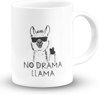 Vaasu Vasu_No Drama Llama Printed White | Llama Make Love Not War Funny Coffee Ceramic Coffee Mug(330 ml)