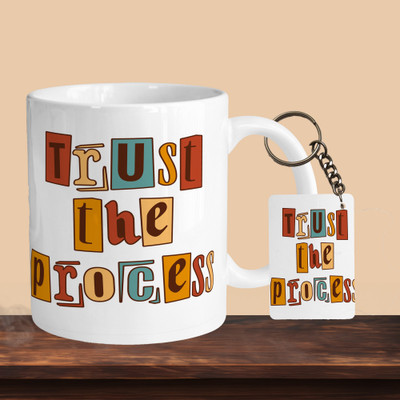 VM SHOPPING MALL Trust The Process R-R Ceramic Coffee Mug(330 ml, Pack of 2)