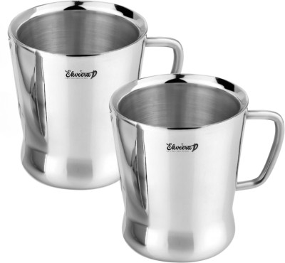 Ekveera Spice Double walled Stainless Steel Coffee Mug(170 ml, Pack of 2)