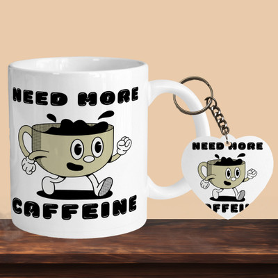 VM MALL 101_Need More Caffine R-H Ceramic Coffee Mug(330 ml)