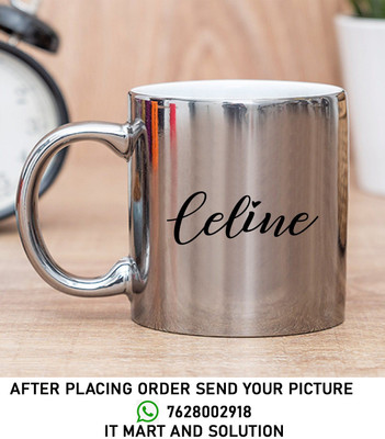 ITMart SILVER COFFE MUG Ceramic Coffee Mug(200 ml)