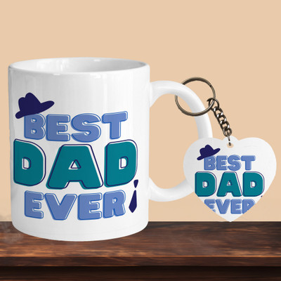 Printhorizon 101_Best Dad Ever R-H Ceramic Coffee Mug(330 ml, Pack of 2)