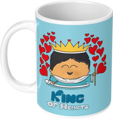 TrendoPrint (NW-240) King Of Hearts Printed 1 Cup Ceramic Coffee Mug(350 ml)