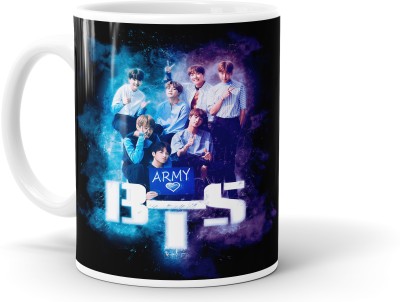 KHATUWALAS BTS Signature Bangtan Boys Vogue VSuga J-Hope Jungkook Jin Jimin Rm Army Bt-3 Ceramic Coffee Mug(330 ml)