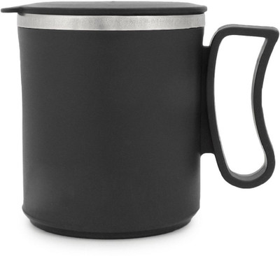 Dynore 1 Pc Double Walled Plastic Covered Travel Tea/Coffee With Lid Stainless Steel Coffee Mug(300 ml)