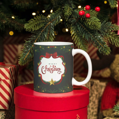 half engineer Merry X Mas Printed For Christmas Gift|XMAS Ceramic Coffee Mug(300 ml)