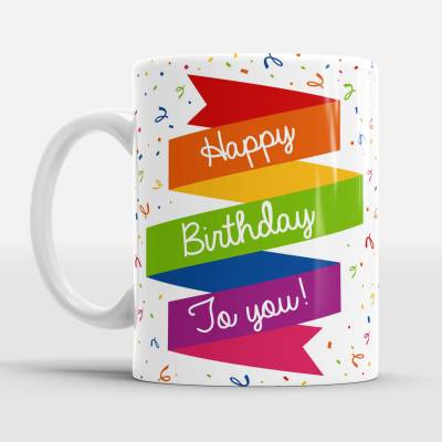 Sublikraft Happy Birth Day Printed Coffee Ceramic Coffee Mug