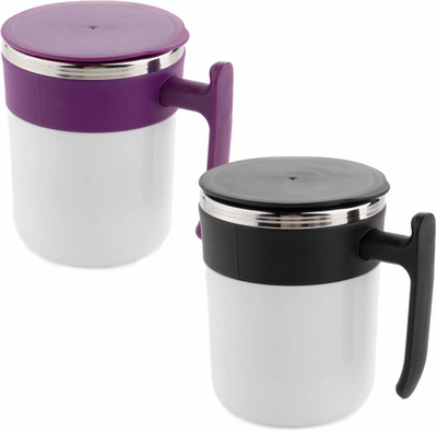 METSTIK Tea Coffee Cup Set Stainless Steel, Plastic Coffee Mug(300 ml, Pack of 2)