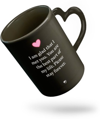 Tee Mafia I-AM-GLAD Printed Black Coffee Ceramic Coffee Mug(300 ml)