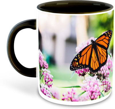 FLEXERSTYLE NEW2025-Butterfly Lover Printed Black Coffee-D18 Ceramic Coffee Mug(325 ml)