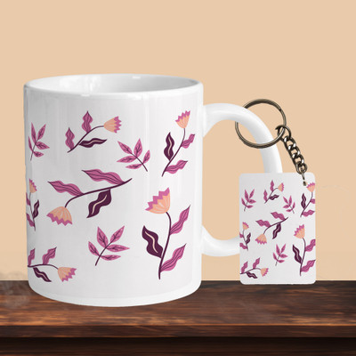 Hunter Studio 101_Leafs R-R Ceramic Coffee Mug(330 ml, Pack of 2)
